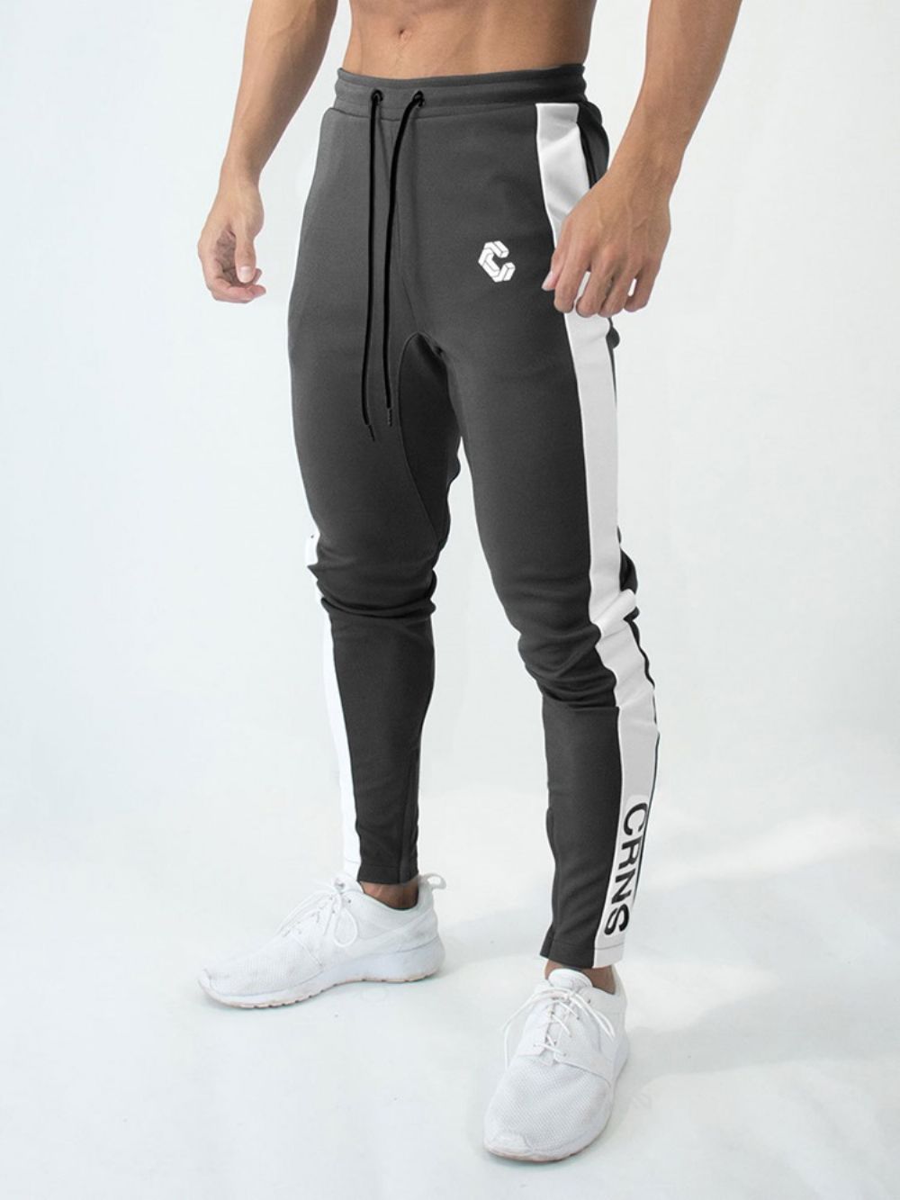 Katoenen Sportbroek Met Letterrits En Print Heren