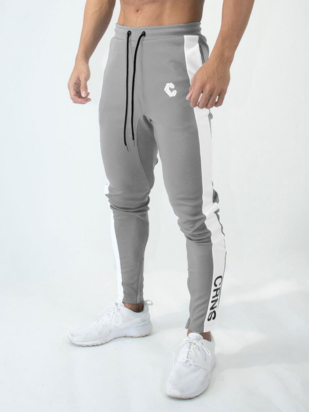 Katoenen Sportbroek Met Letterrits En Print Heren