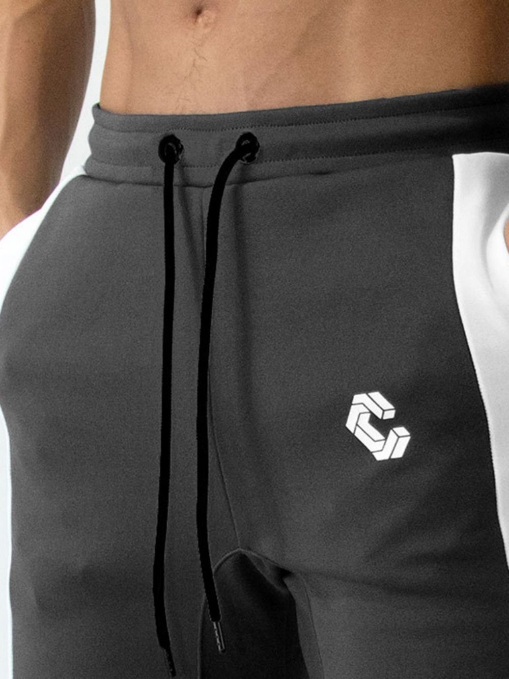 Katoenen Sportbroek Met Letterrits En Print Heren