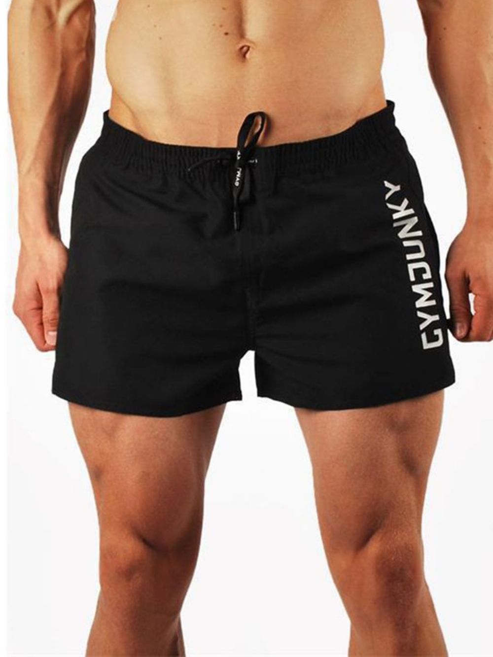 Sneldrogende Ademende Zomersportshort Met Letterprint Heren