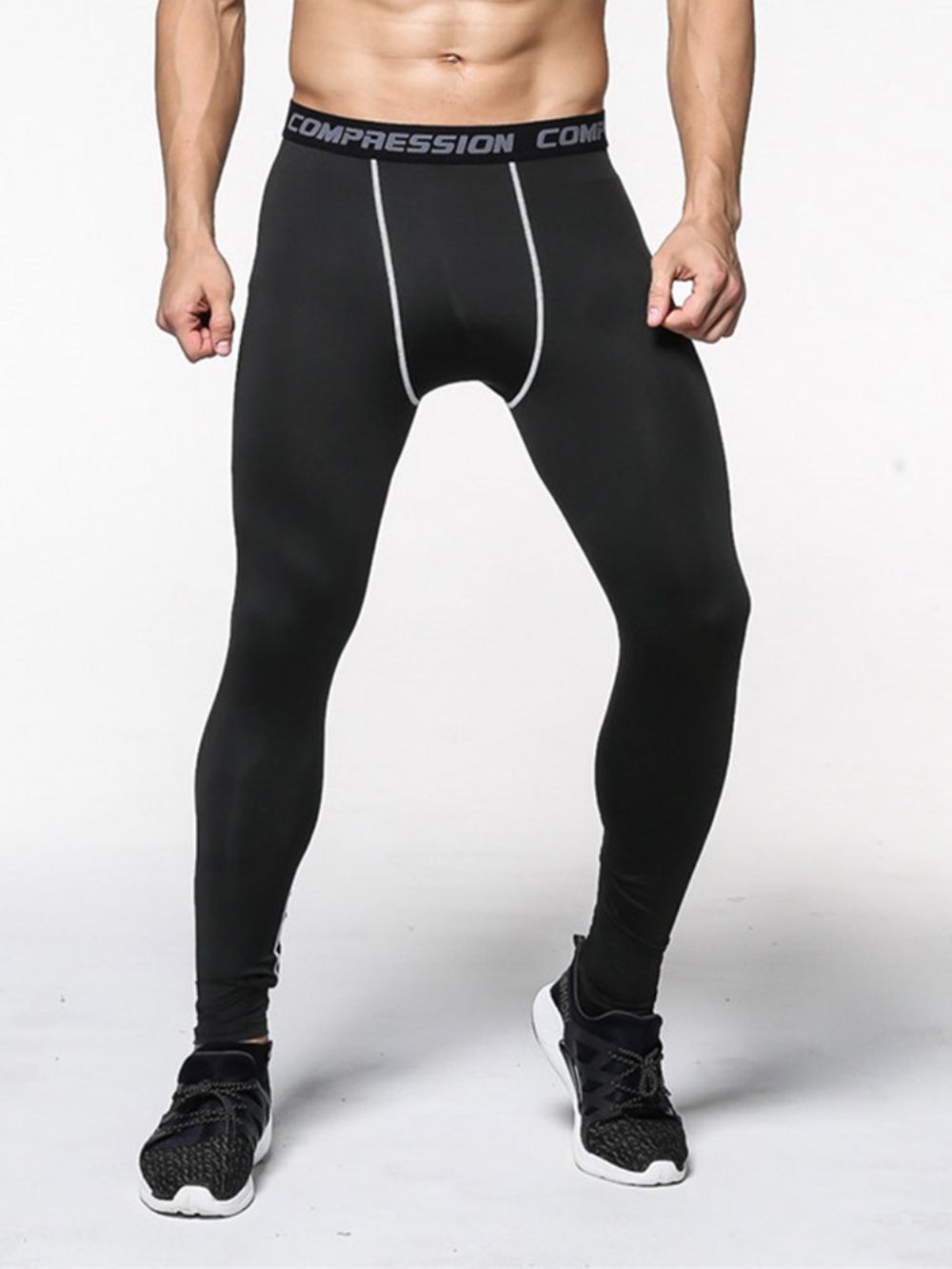 Sportlegging Heren Anti-Zweet Kleurblok Polyester