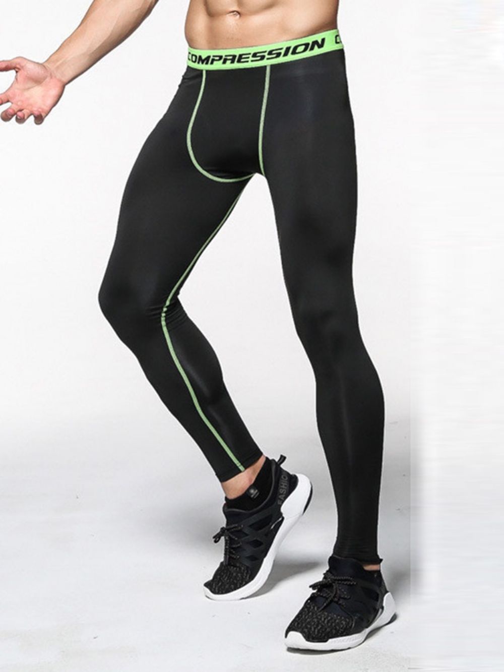 Sportlegging Heren Anti-Zweet Kleurblok Polyester