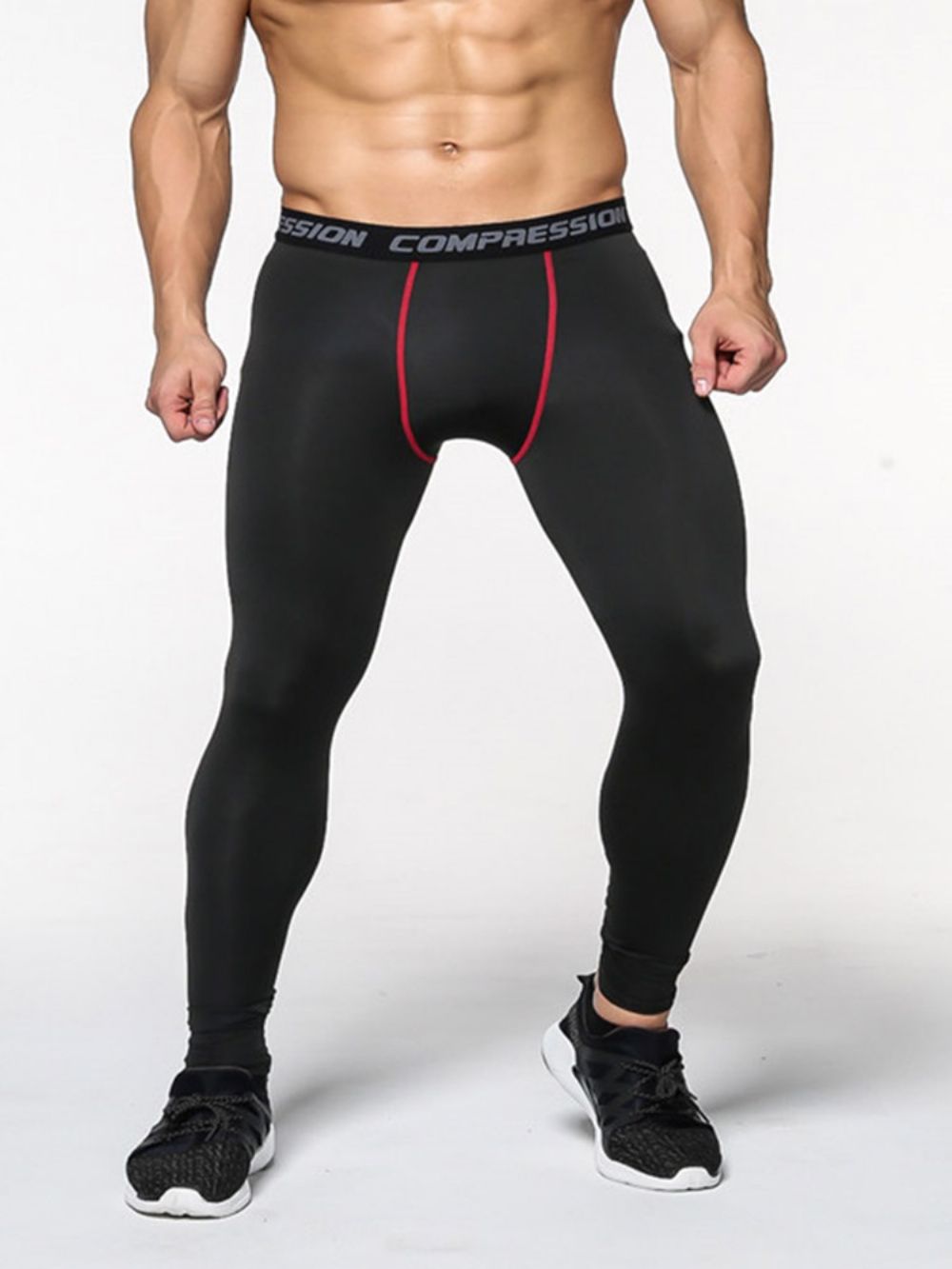 Sportlegging Heren Anti-Zweet Kleurblok Polyester