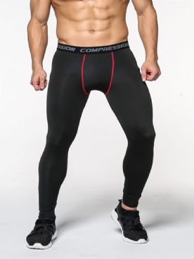 Sportlegging Heren Anti-Zweet Kleurblok Polyester