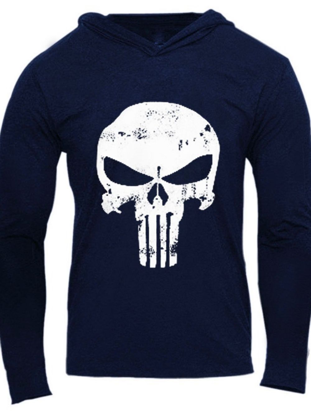 Dunne Skull Slim-Herenpulloverhoodies Met Print