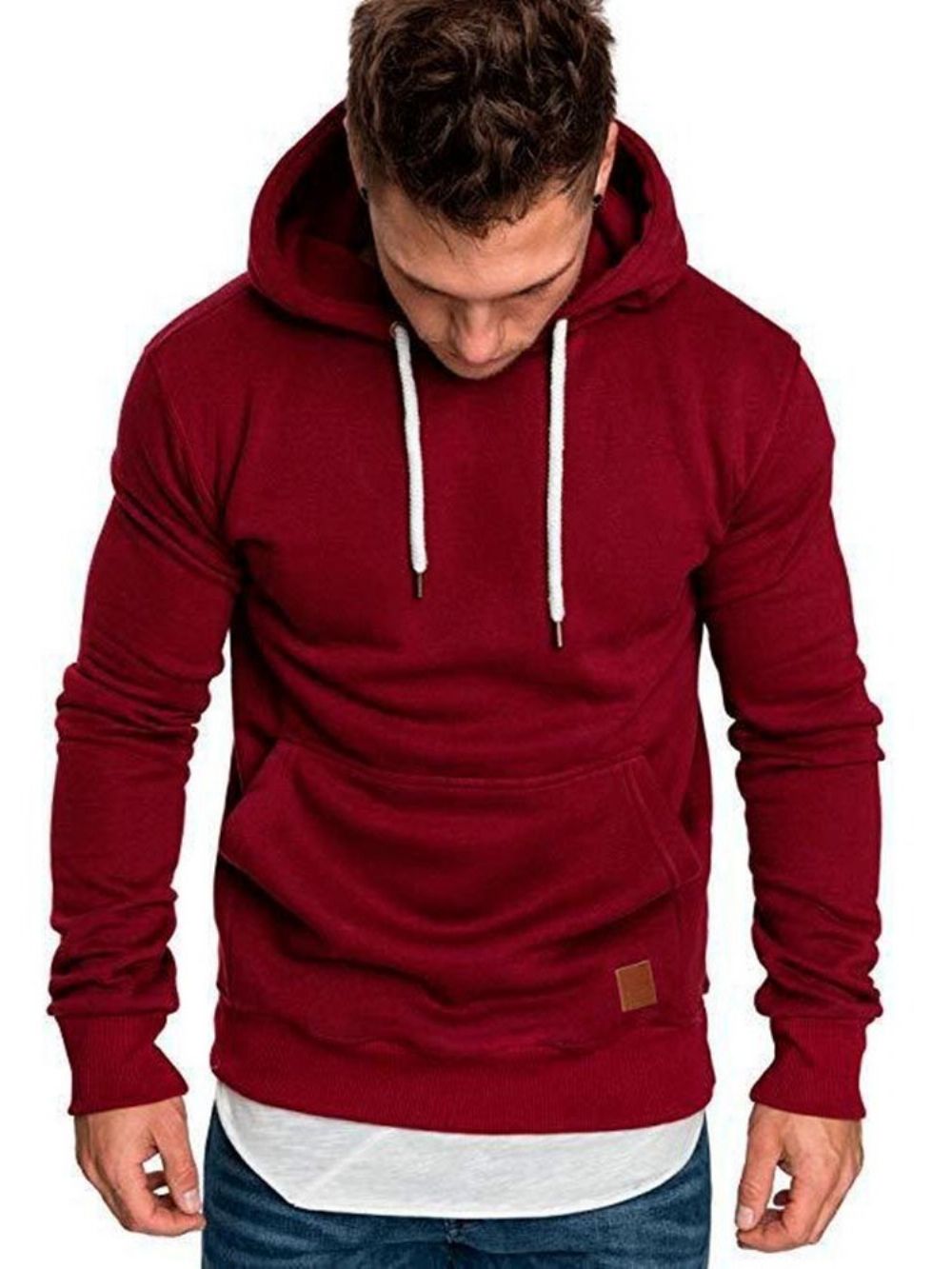 Effen Capuchon Pullover Lace Up Casual Hoodies Heren