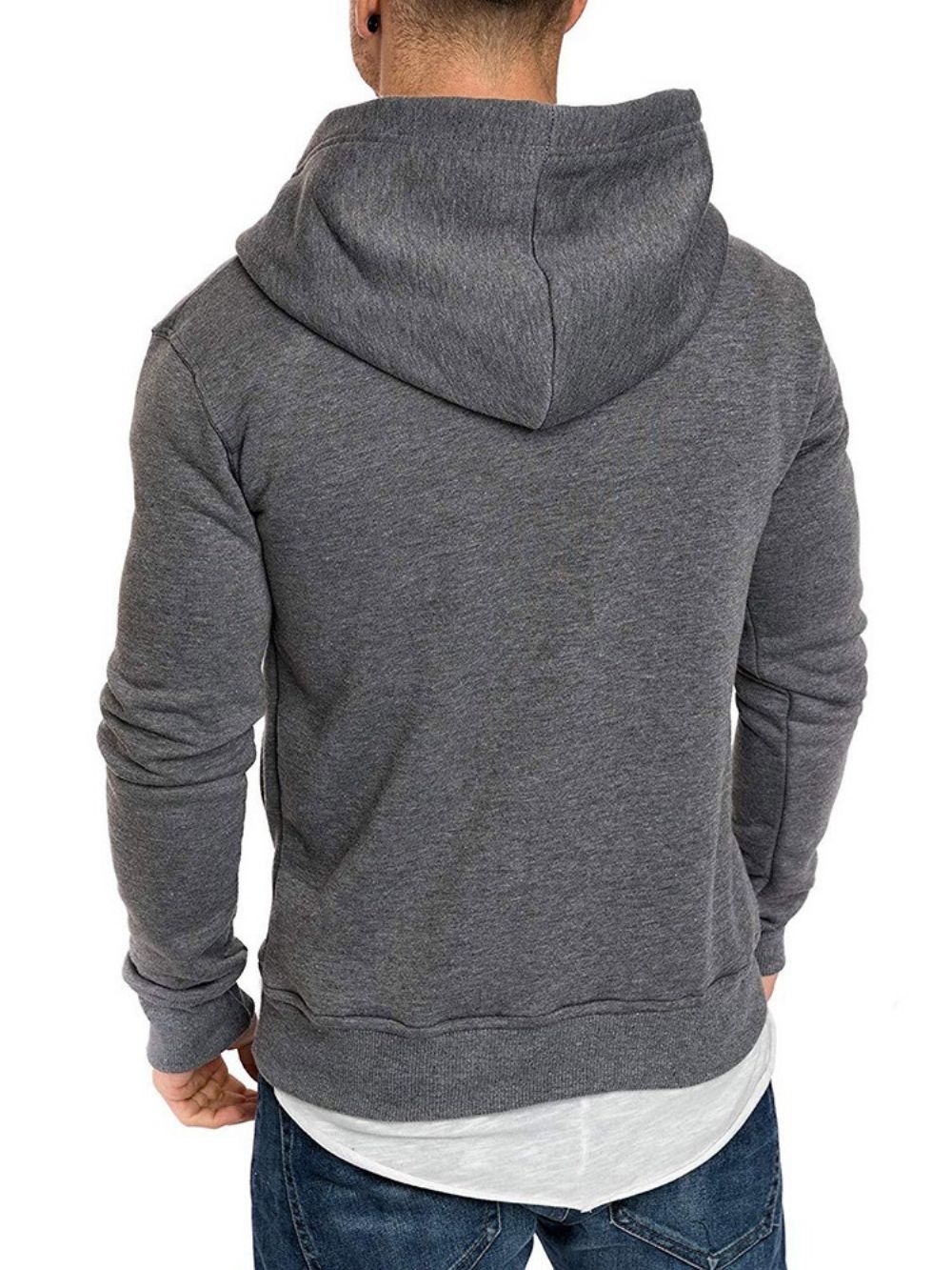 Effen Fleece Pullover Casual Hoodies Heren