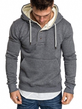 Effen Fleece Pullover Casual Hoodies Heren