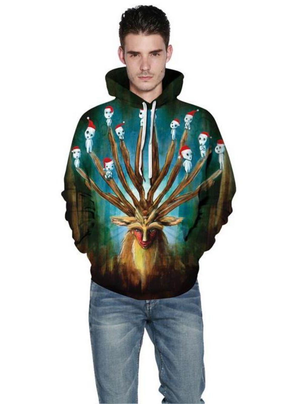 Handgeschilderde Hoodies Heren Met Print