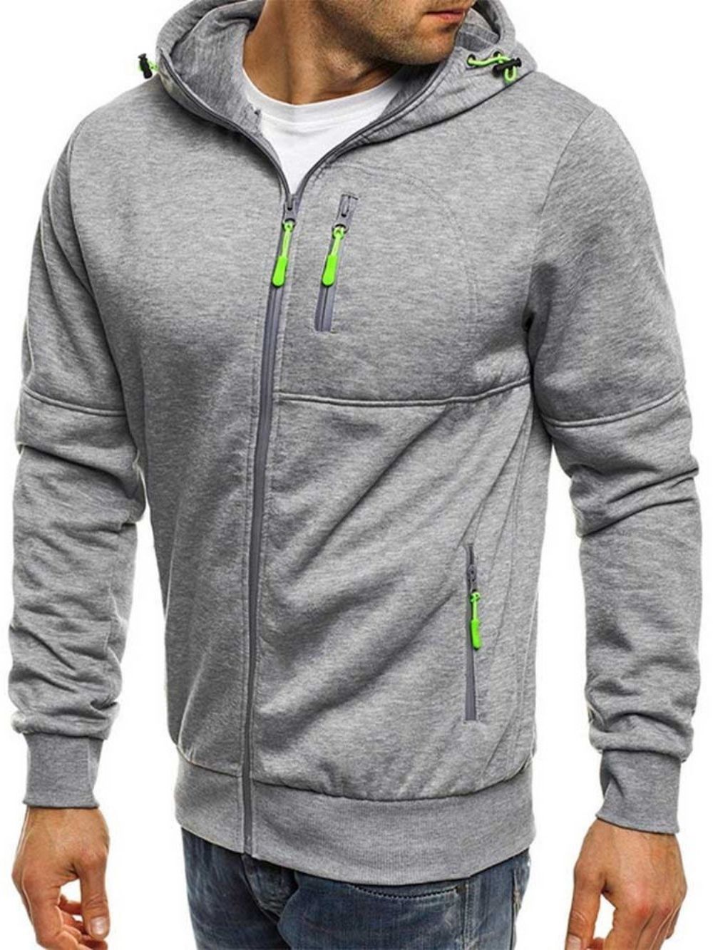 Hoodies Heren In Effen Kleur Met Rits