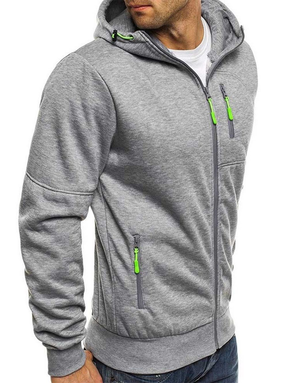 Hoodies Heren In Effen Kleur Met Rits