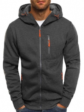 Hoodies Heren In Effen Kleur Met Rits