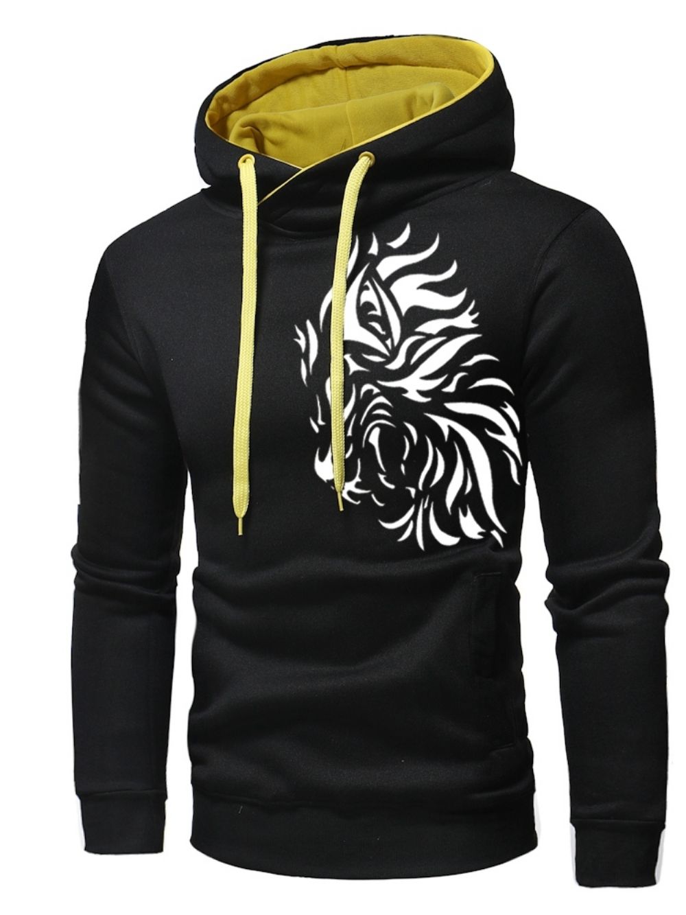 Hoodies Heren Met Patchworkprint