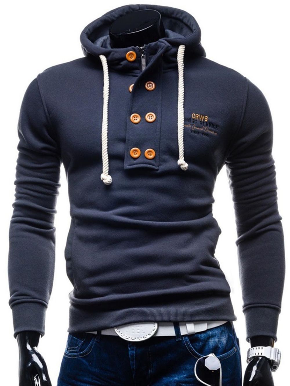 Letter Pullover Slim-Hoodies Heren