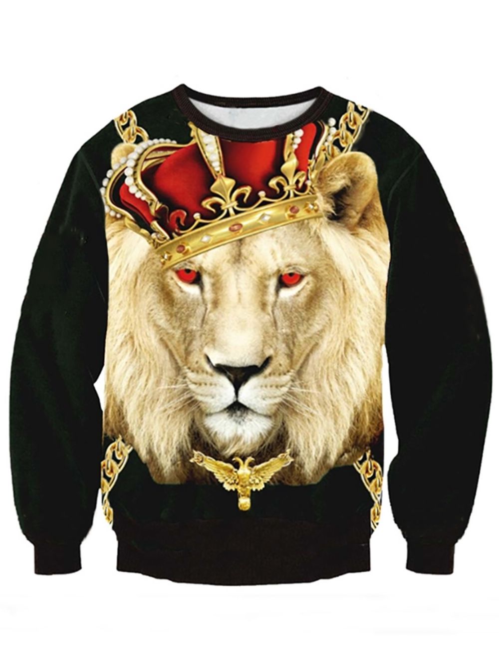 Losse Hoodies Met 3D Lion Digital Print-Trui Heren