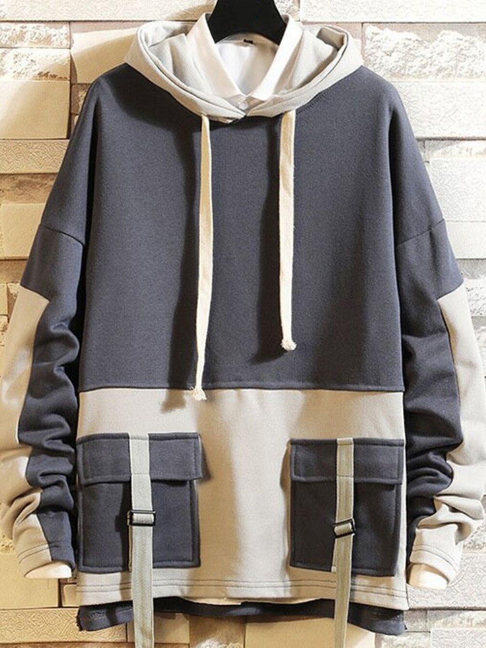 Patchwork Color Block Pullover Lente Losse Hoodies