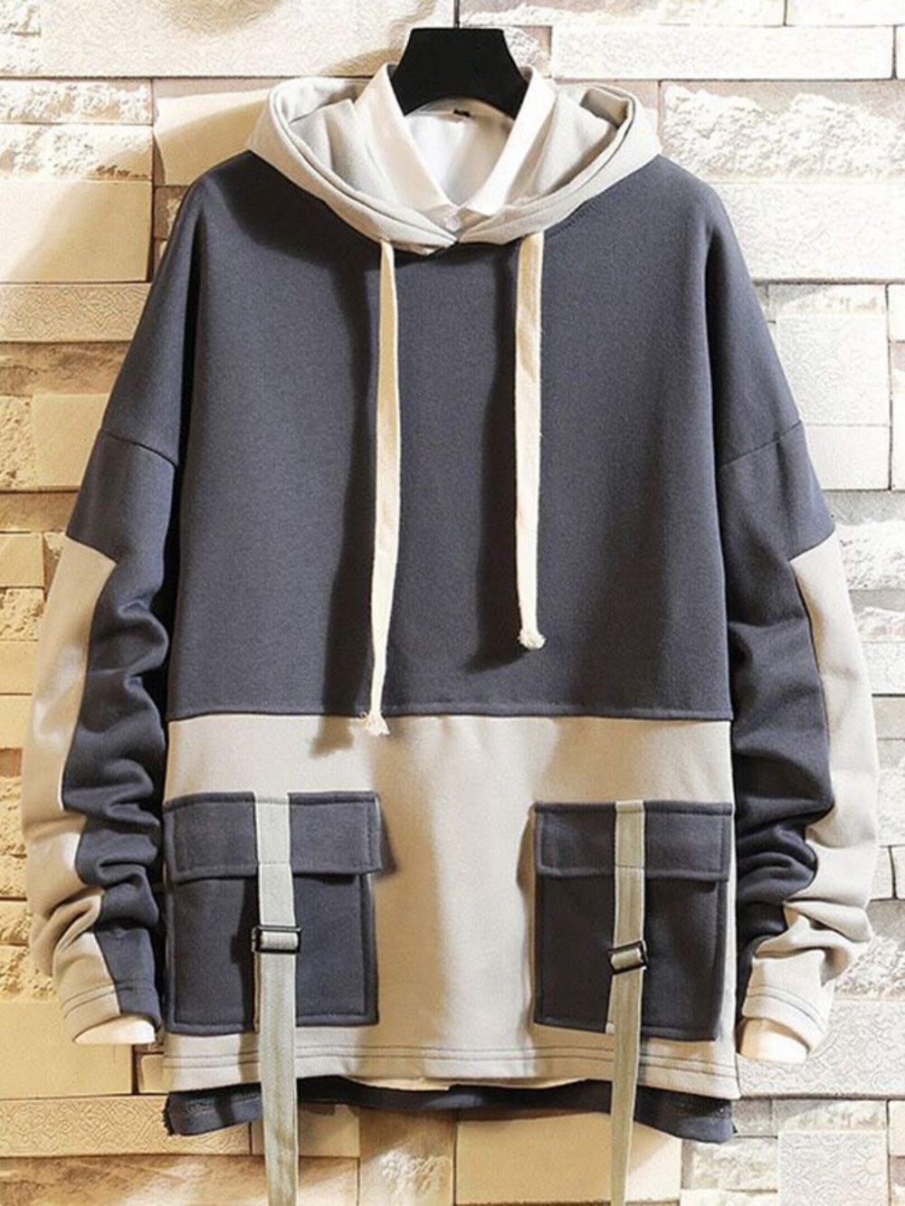 Patchwork Color Block Pullover Lente Losse Hoodies