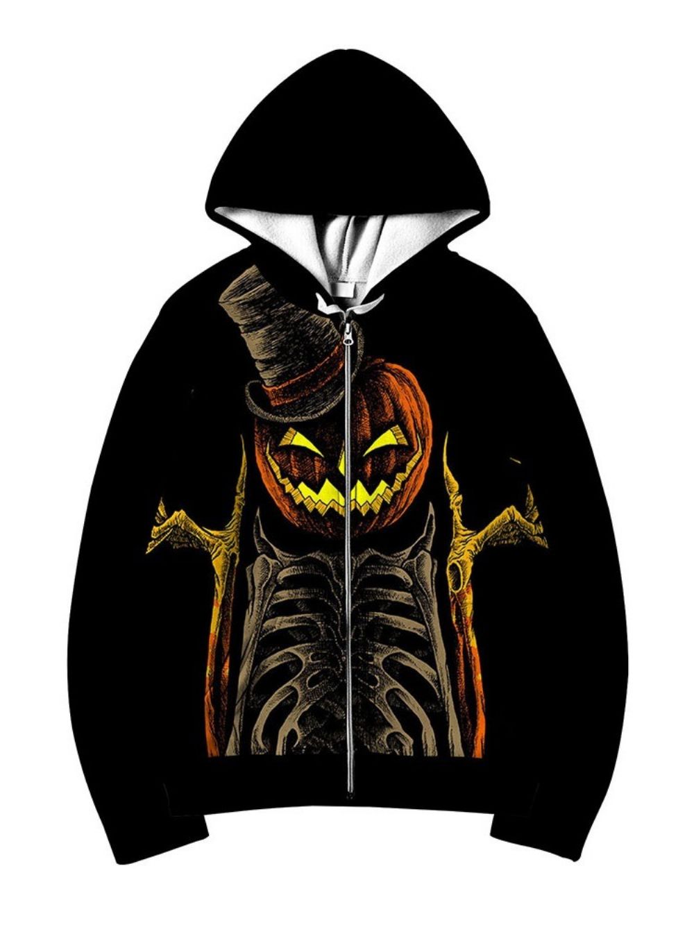 Pocket Skull Cardigan Herfst Europese Hoodies