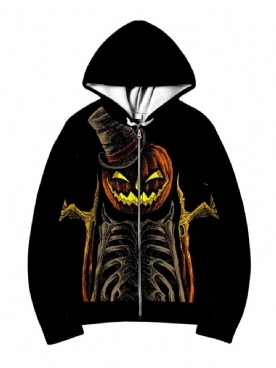 Pocket Skull Cardigan Herfst Europese Hoodies