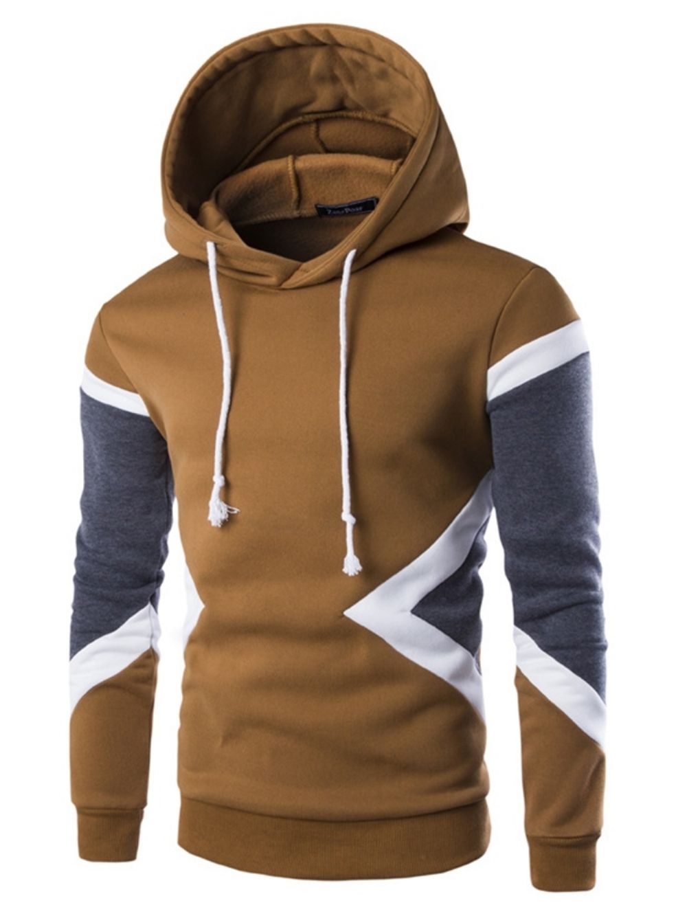 Pullover Color Block Patchwork Heren Herfst Slim Hoodies