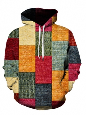 Pullover Kleurblok Patchwork Mode Pullover Losse Hoodies