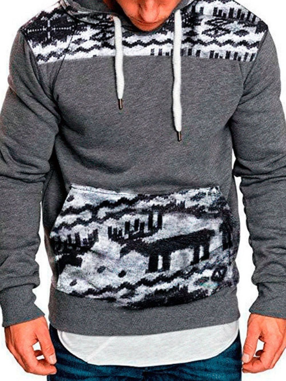 Pullover Met Kleurblokken Dikke Losse Hoodies Heren