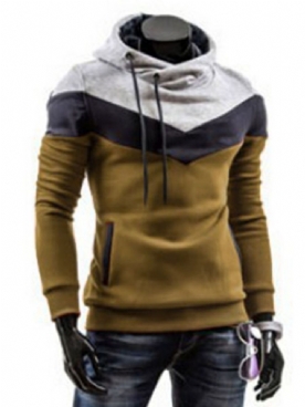 Slim Fit Herenhoodie Met Patchwork Kleurblokken