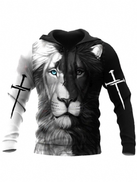 Trui In Viking-Stijl Met Dunne Leeuw-Trui Hoodies