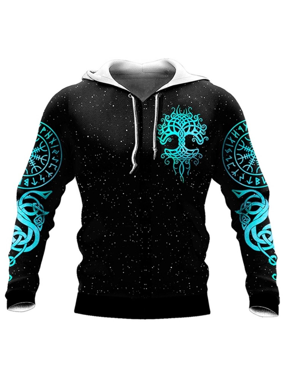 Trui In Viking-Stijl Met Print En Kleurblokken Wintertrui Hoodies