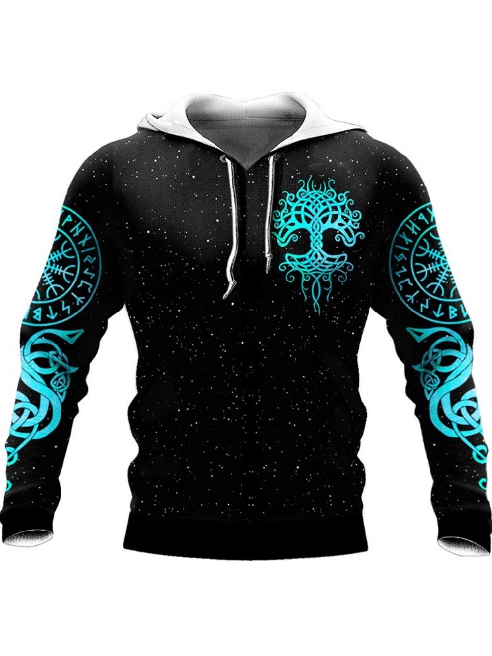 Trui In Viking-Stijl Met Print En Kleurblokken Wintertrui Hoodies