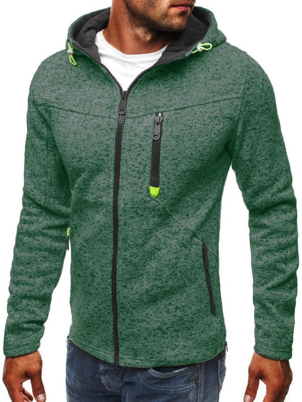 Vest Met Rits En Capuchon Slim Hoodies