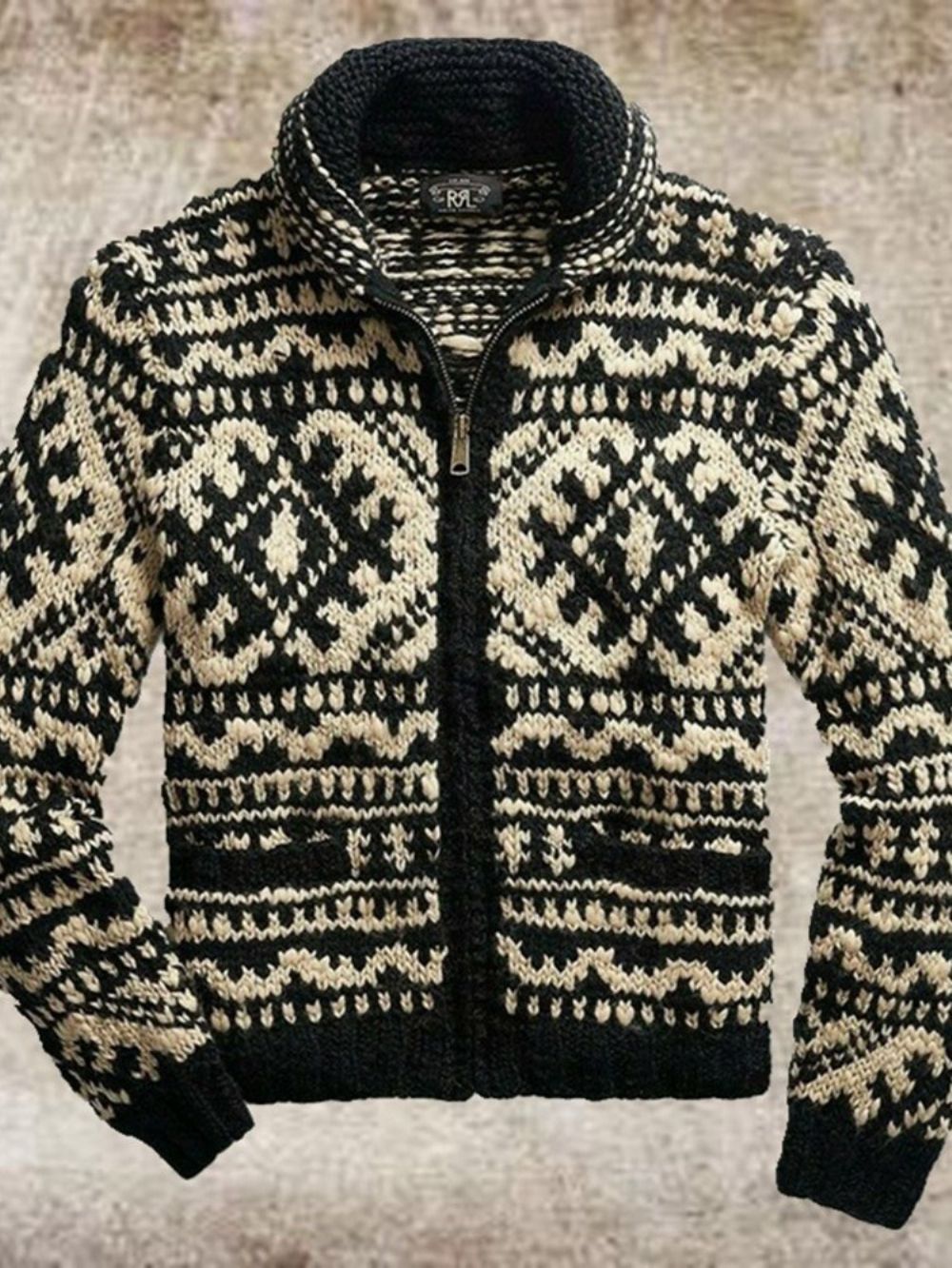 Casual Herensweater Met Standaard Kleurblokrits