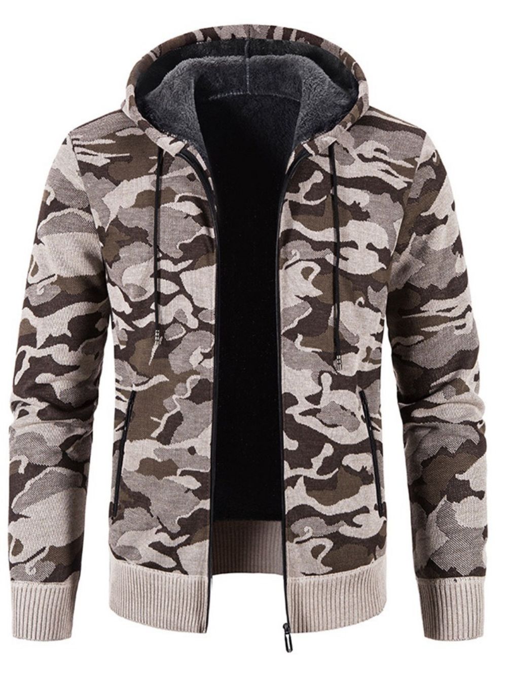 Pocket Camouflage Hooded Rits Mode Herensweater