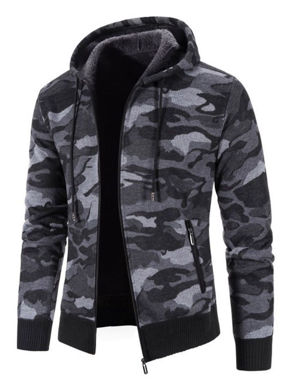 Pocket Camouflage Hooded Rits Mode Herensweater