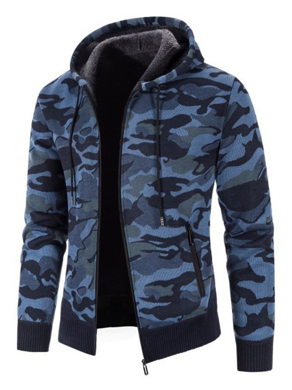 Pocket Camouflage Hooded Rits Mode Herensweater