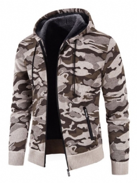 Pocket Camouflage Hooded Rits Mode Herensweater