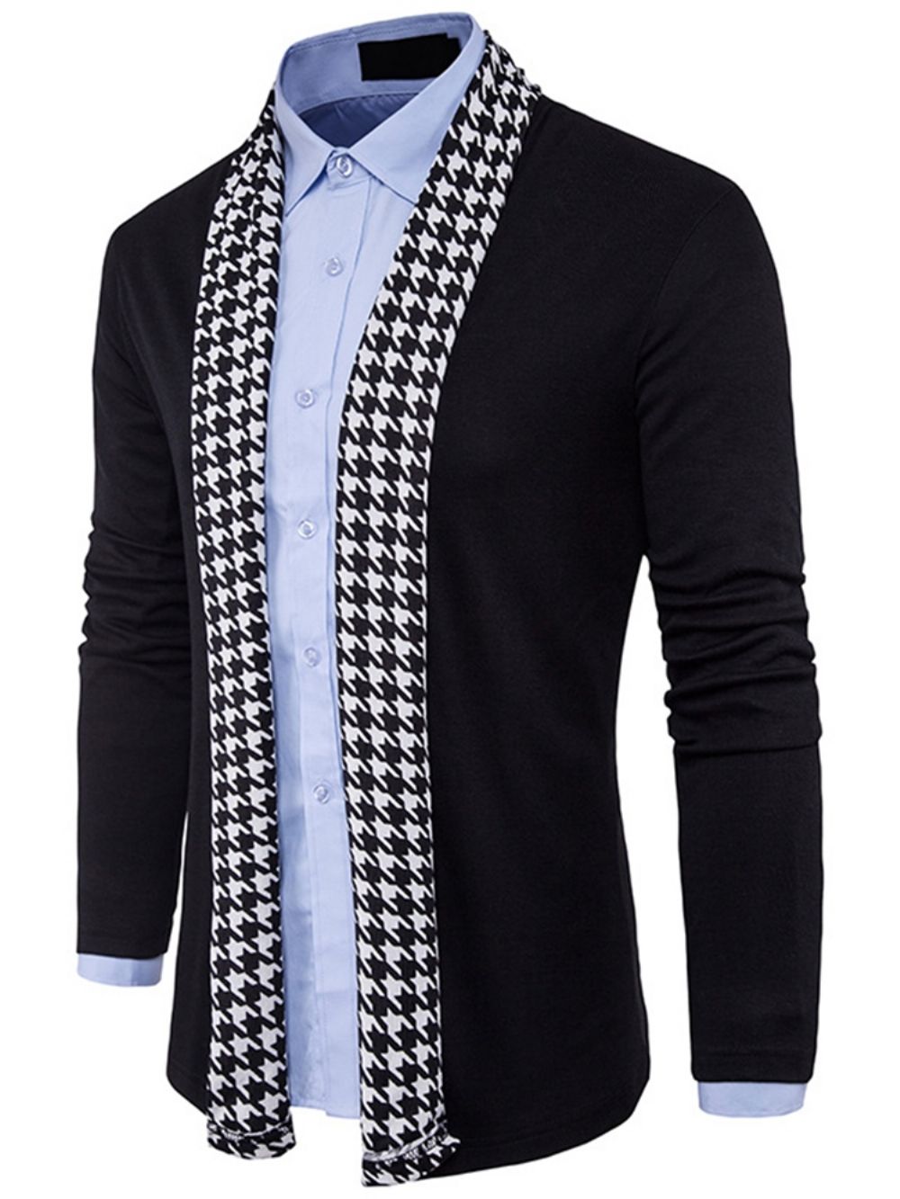 Standaard Houndstooth Slim Fall-Herensweater