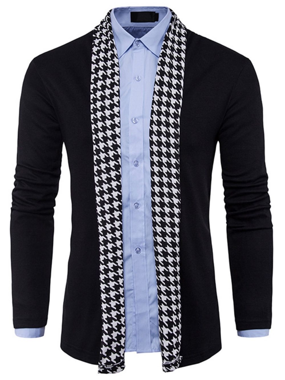 Standaard Houndstooth Slim Fall-Herensweater