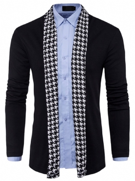 Standaard Houndstooth Slim Fall-Herensweater