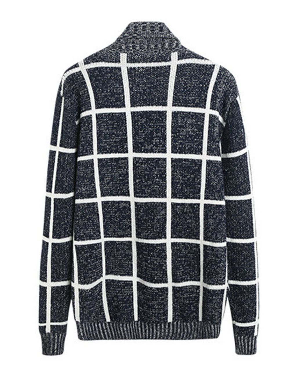 Standaard Revers Geruite Casual Herfstsweater Heren