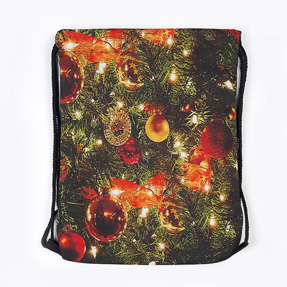 Kerst Cartoon Print Polyester Rugzakken