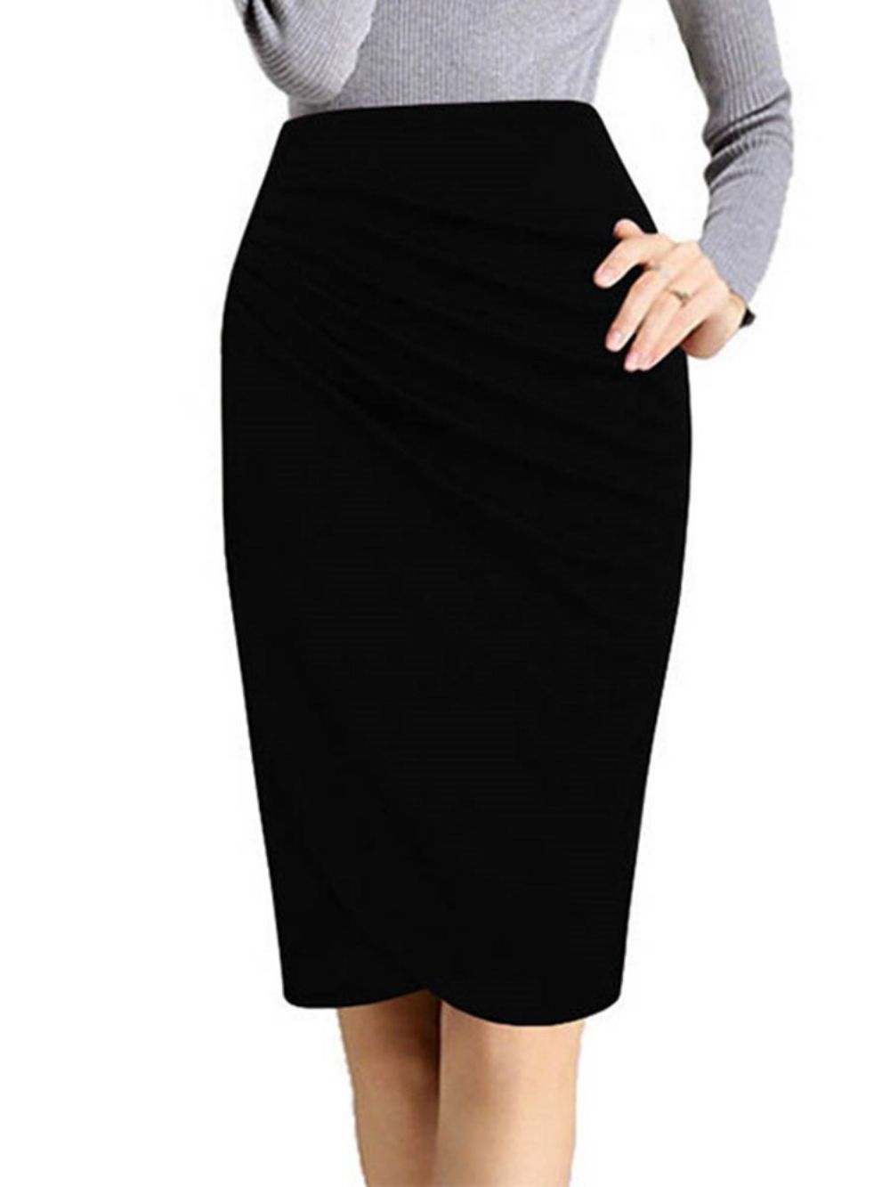 Geplooide Bodycon Damesrok Met Hoge Taille