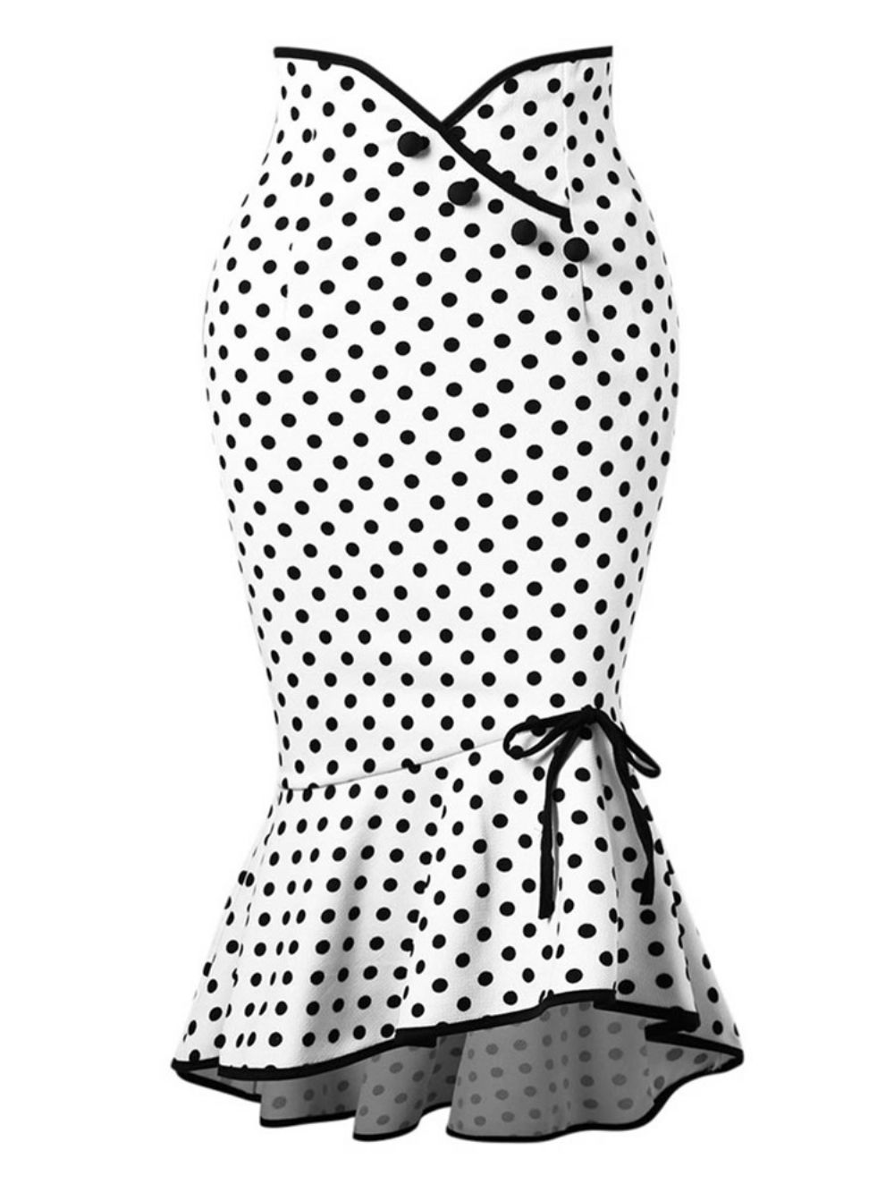 Polka Dots Bowknot Zeemeermin Rok Dames