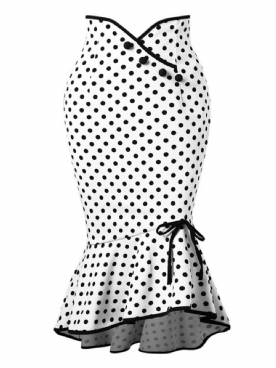 Polka Dots Bowknot Zeemeermin Rok Dames