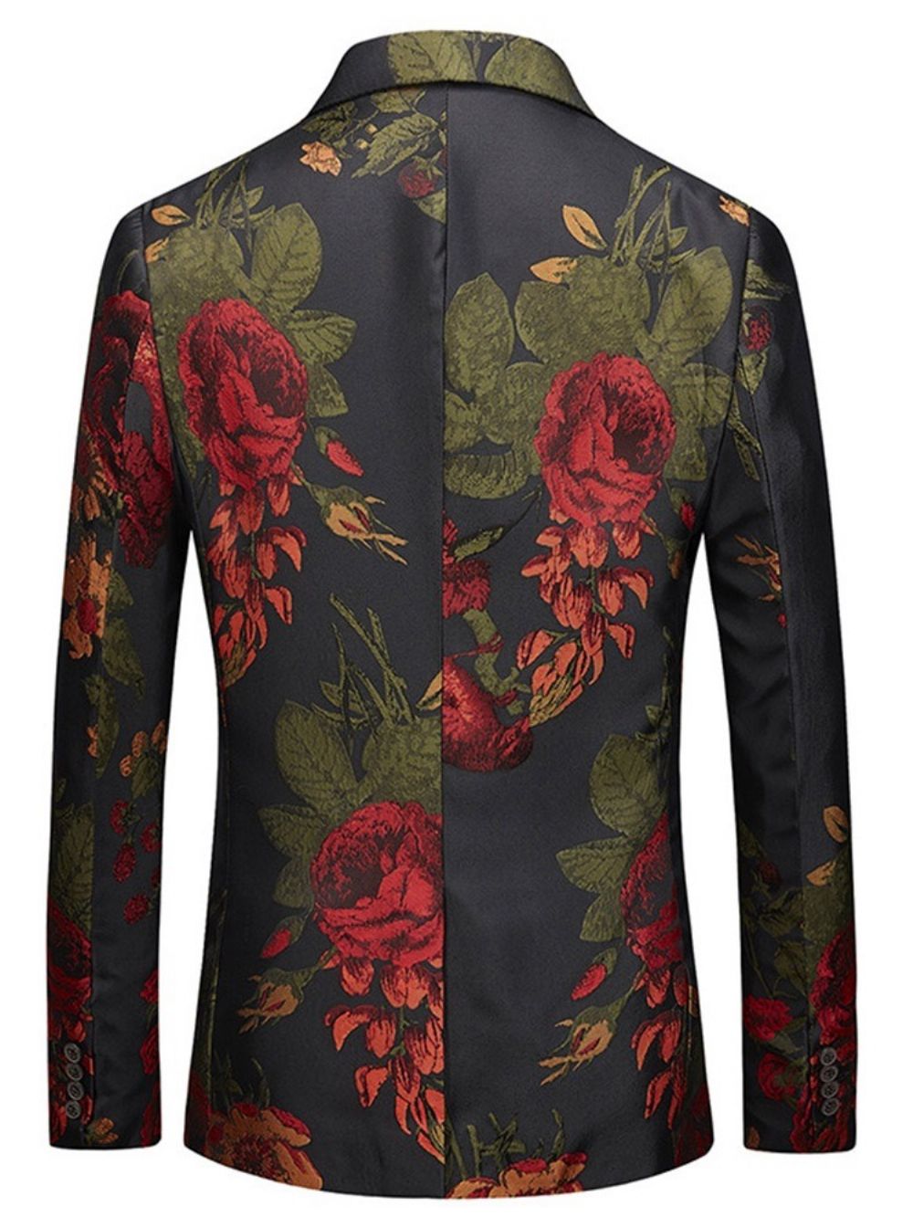 Casual Balblazer Heren Met Bloemenprint En Één Knoop Met Ingekeepte Revers