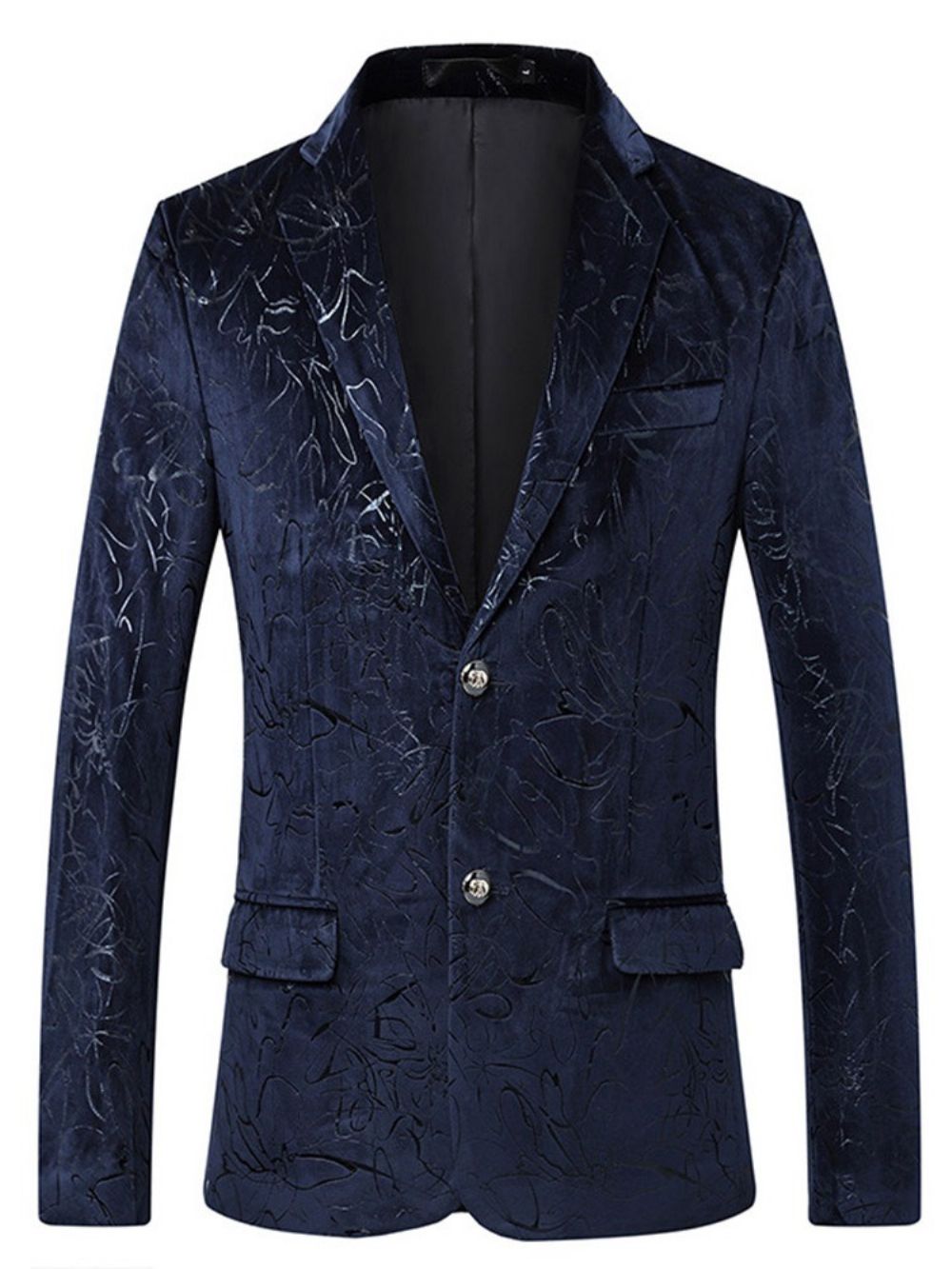 Casual Rechte Blazer Heren Met Bloemen