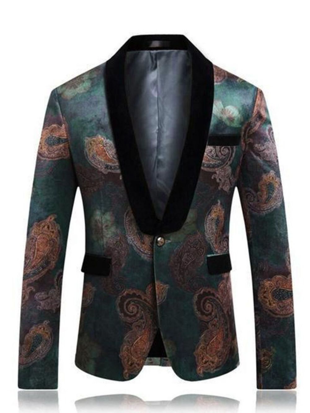 Casual Retro-Reversblazer Met Bloemenprint Heren