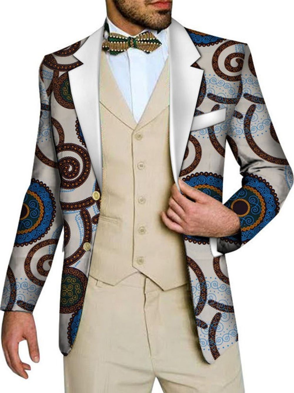 Casual Vrijetijdsblazer Heren Met Slanke Print