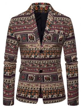 Casual Vrijetijdsblazer Met Inkeping Heren