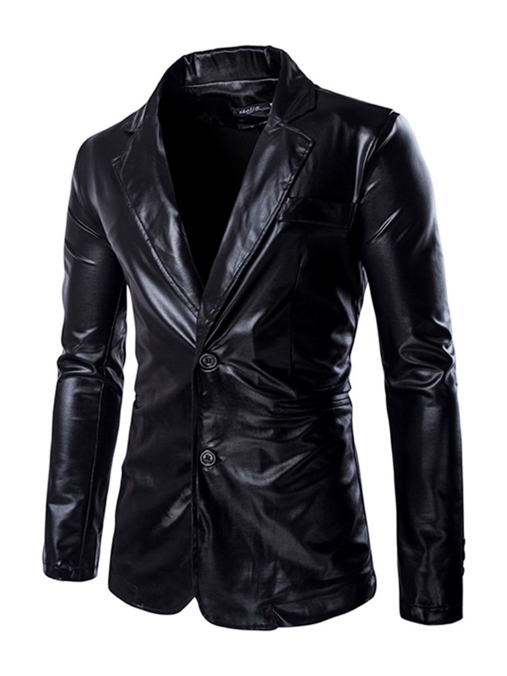 Effen Getande Revers Metallic Single-Breasted Feestblazer Heren